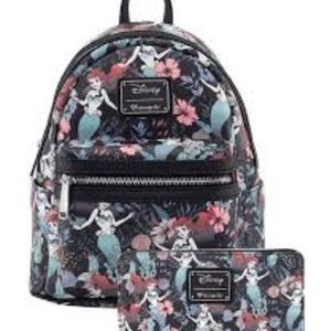 Little Mermaid Loungefly Mini Backpack + Wallet